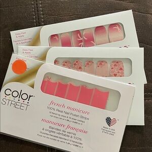 Color Street Pink and White Nail Strips Set